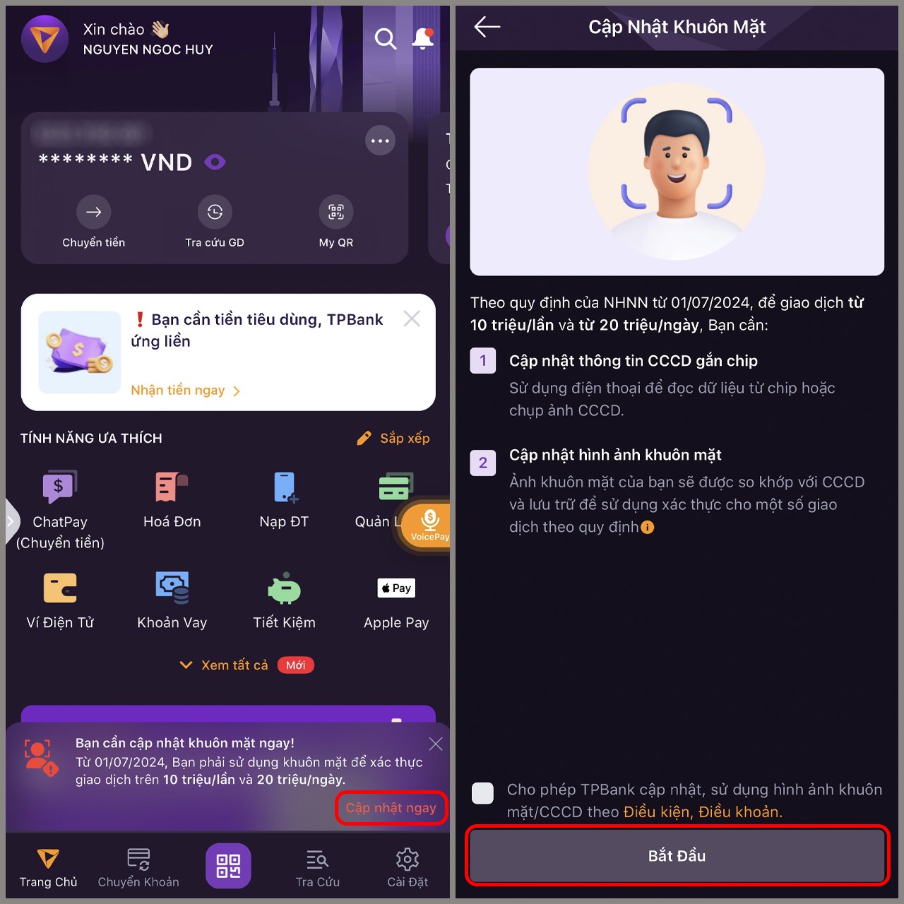 Quét NFC CCCD trên iPhone để xác thực sinh trắc học ngân hàng